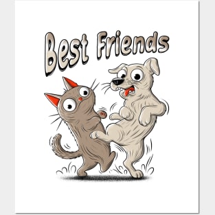 Cat and Dog Best Friends Posters and Art